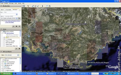 vue du ciel quand on arrive du Nord et qu'on découvre enfin la ...mer!